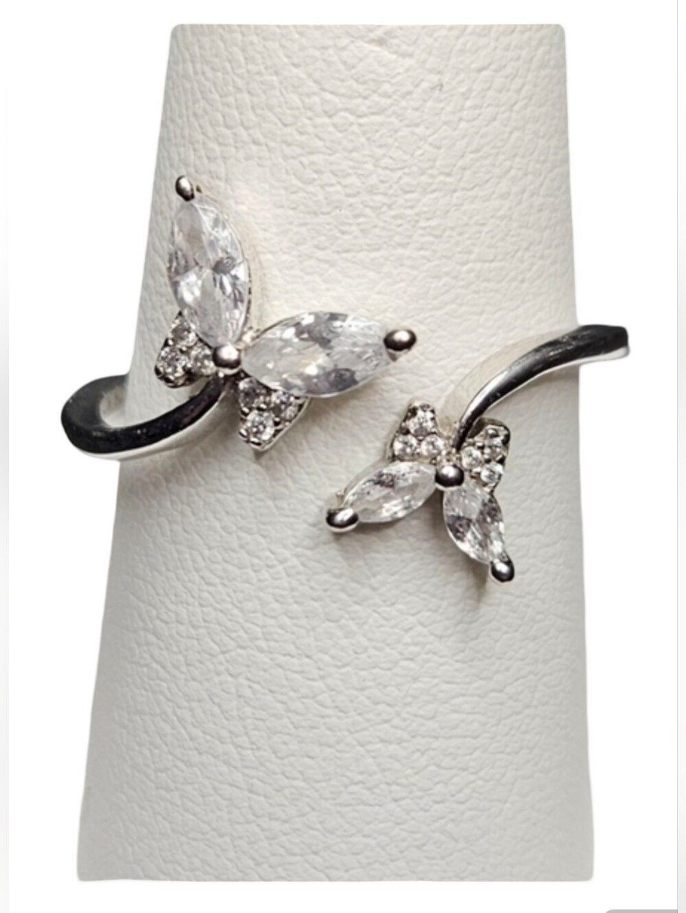 Giani Bernini Sterling Silver CZ Butterfly Bypass Ring Size 8